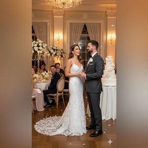 RYANTH Elegant White Lace Wedding Dress. NWT. FAST 📦 $94-$150 retail